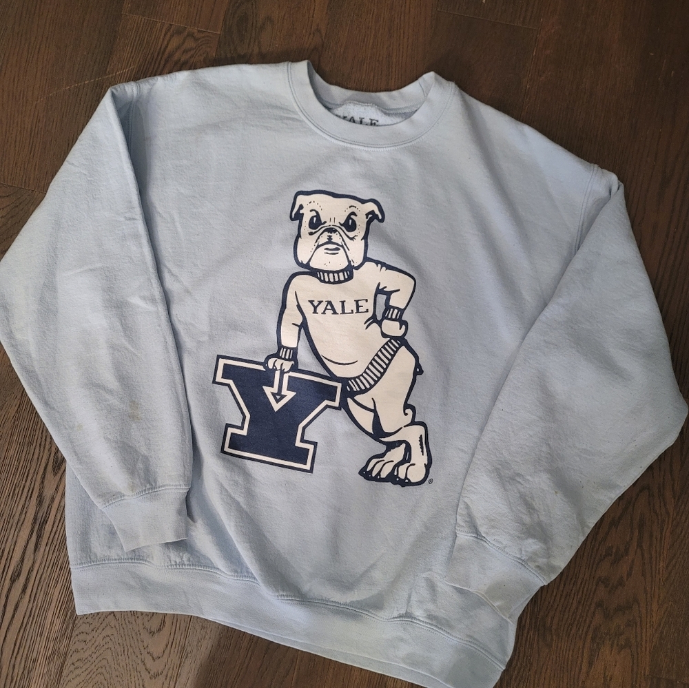 Yale University Bulldogs Men's Sweatshirt Baby Blue Size L Adults
